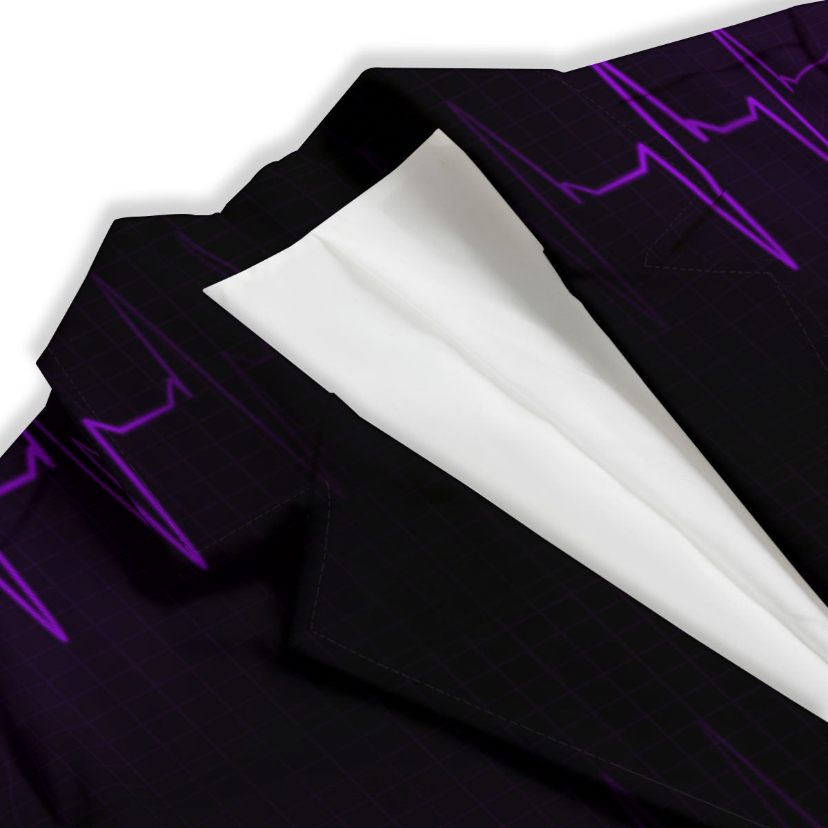 Heartbeat Purple Print Pattern Women's Blazer-grizzshop