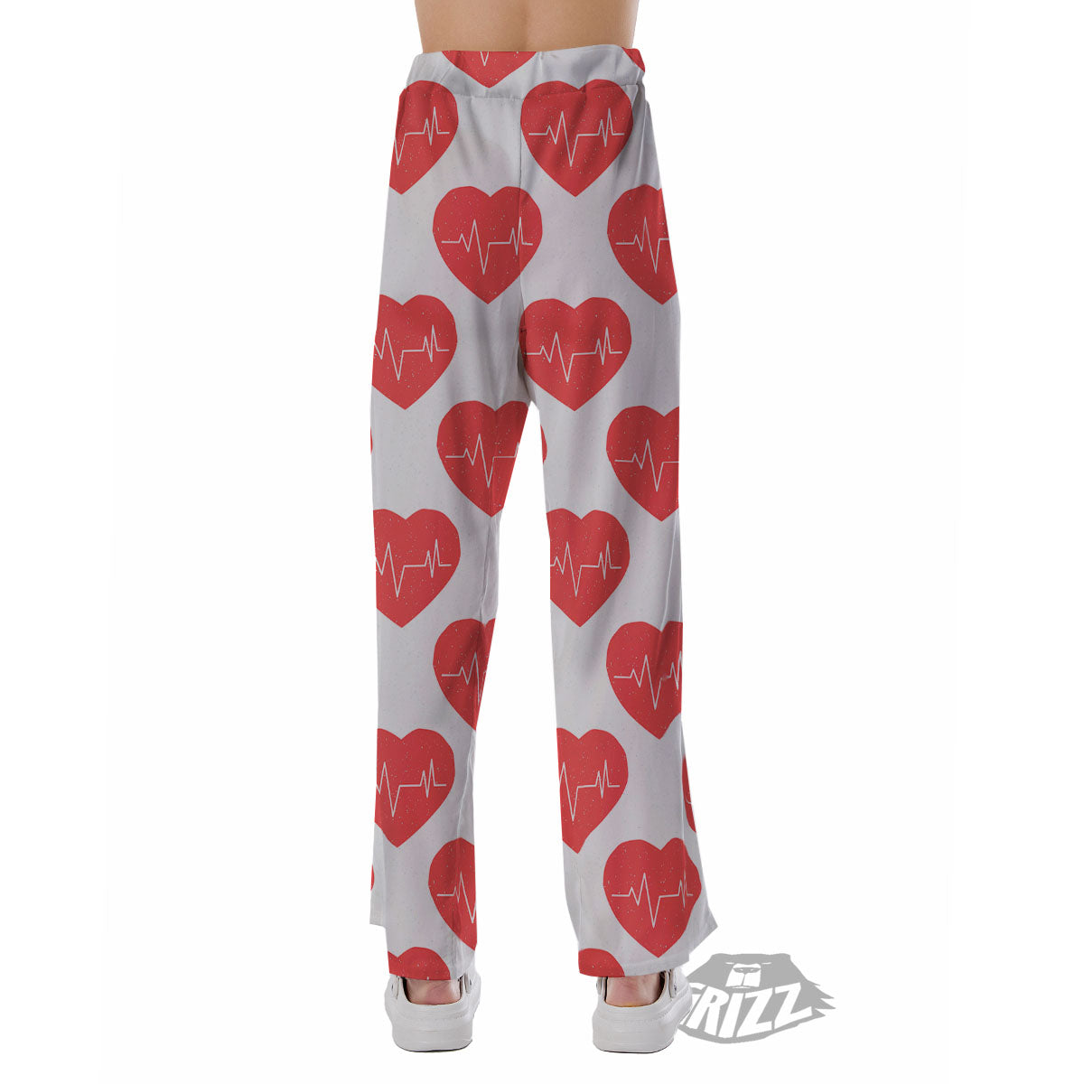 Heartbeat Red Print Pattern Pajama Pants-grizzshop