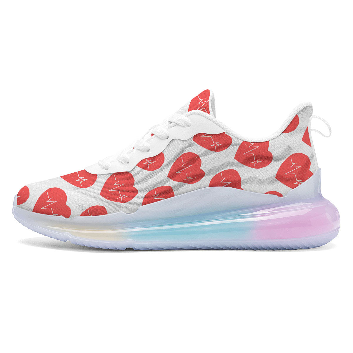 Heartbeat Red Print Pattern Running Sneakers-grizzshop