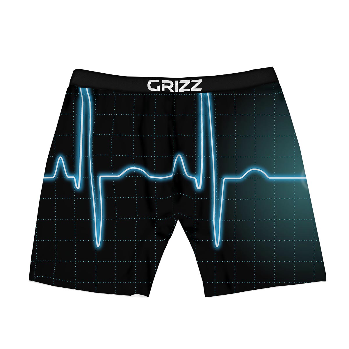 Heartbeat Teal Print Boxer Briefs-grizzshop