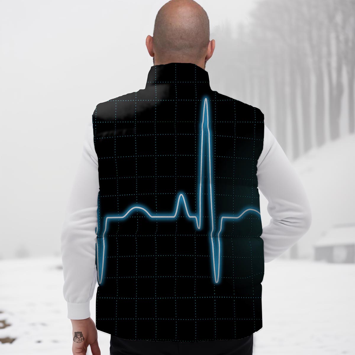 Heartbeat Teal Print Down Vest
