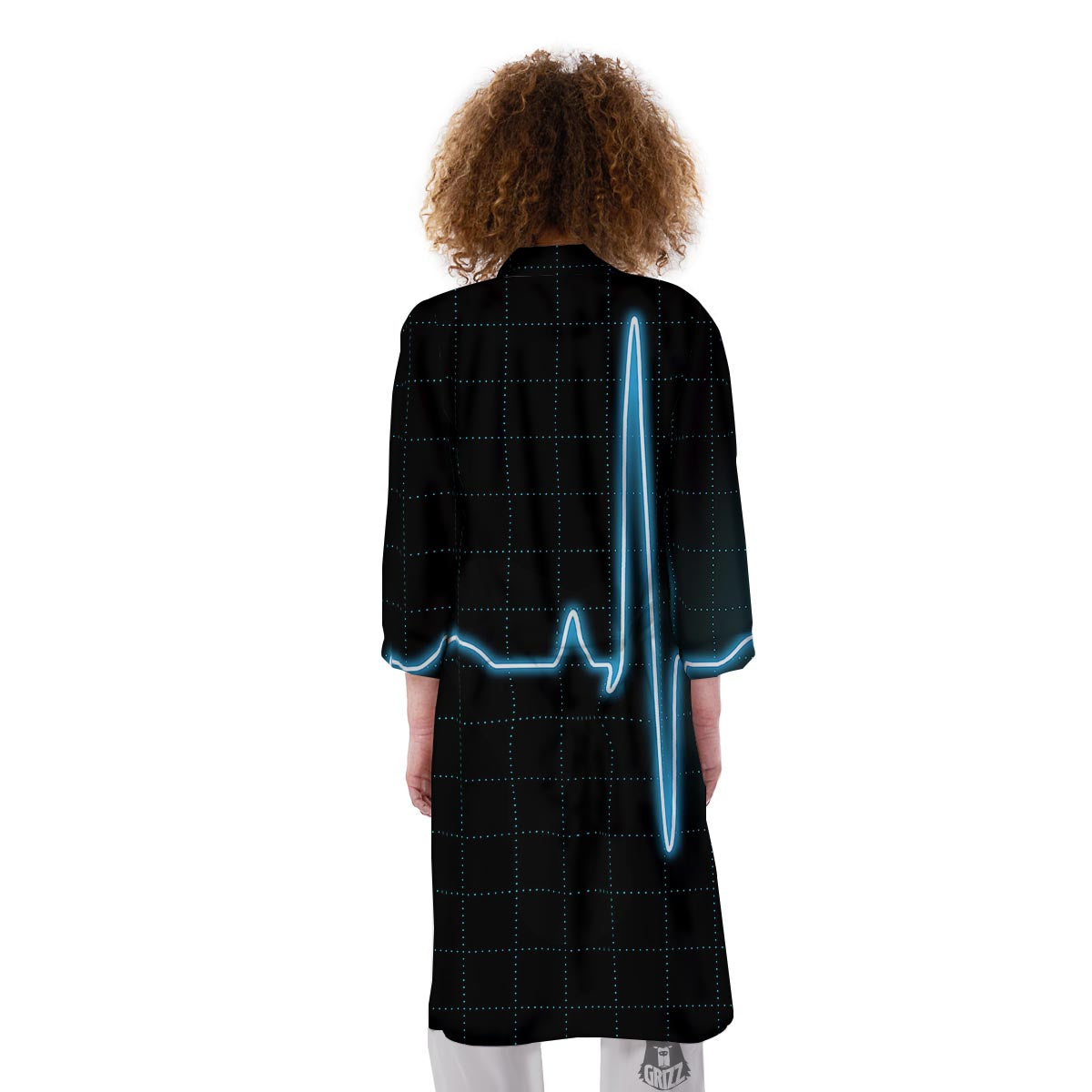 Heartbeat Teal Print Kimono-grizzshop