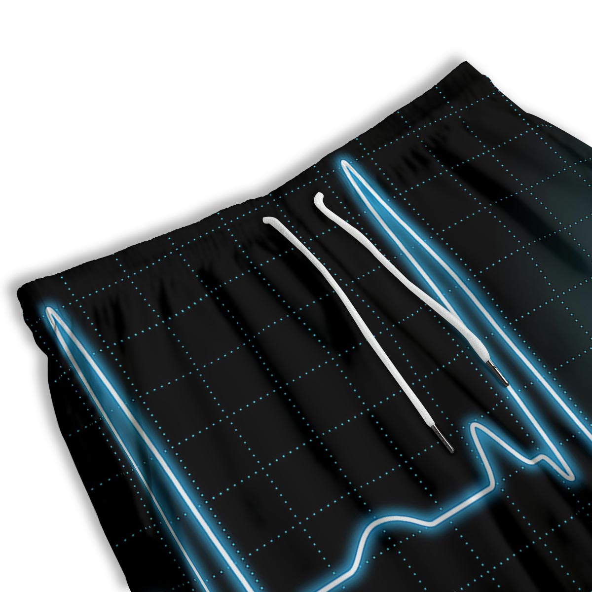 Heartbeat Teal Print Men's Athletic Shorts