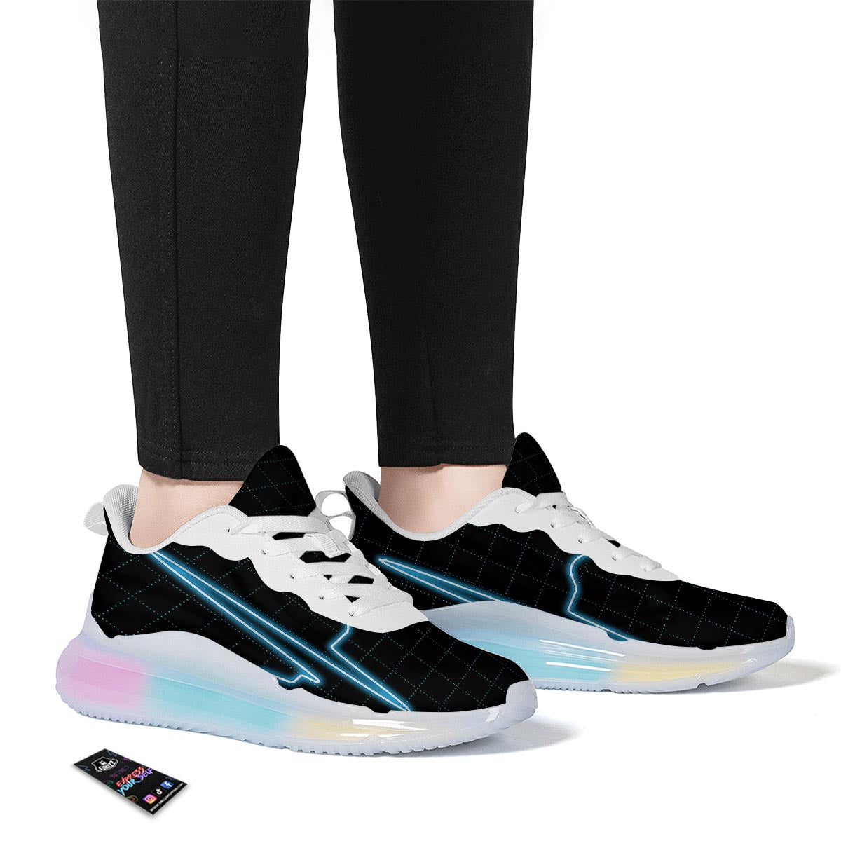 Heartbeat Teal Print Running Sneakers-grizzshop