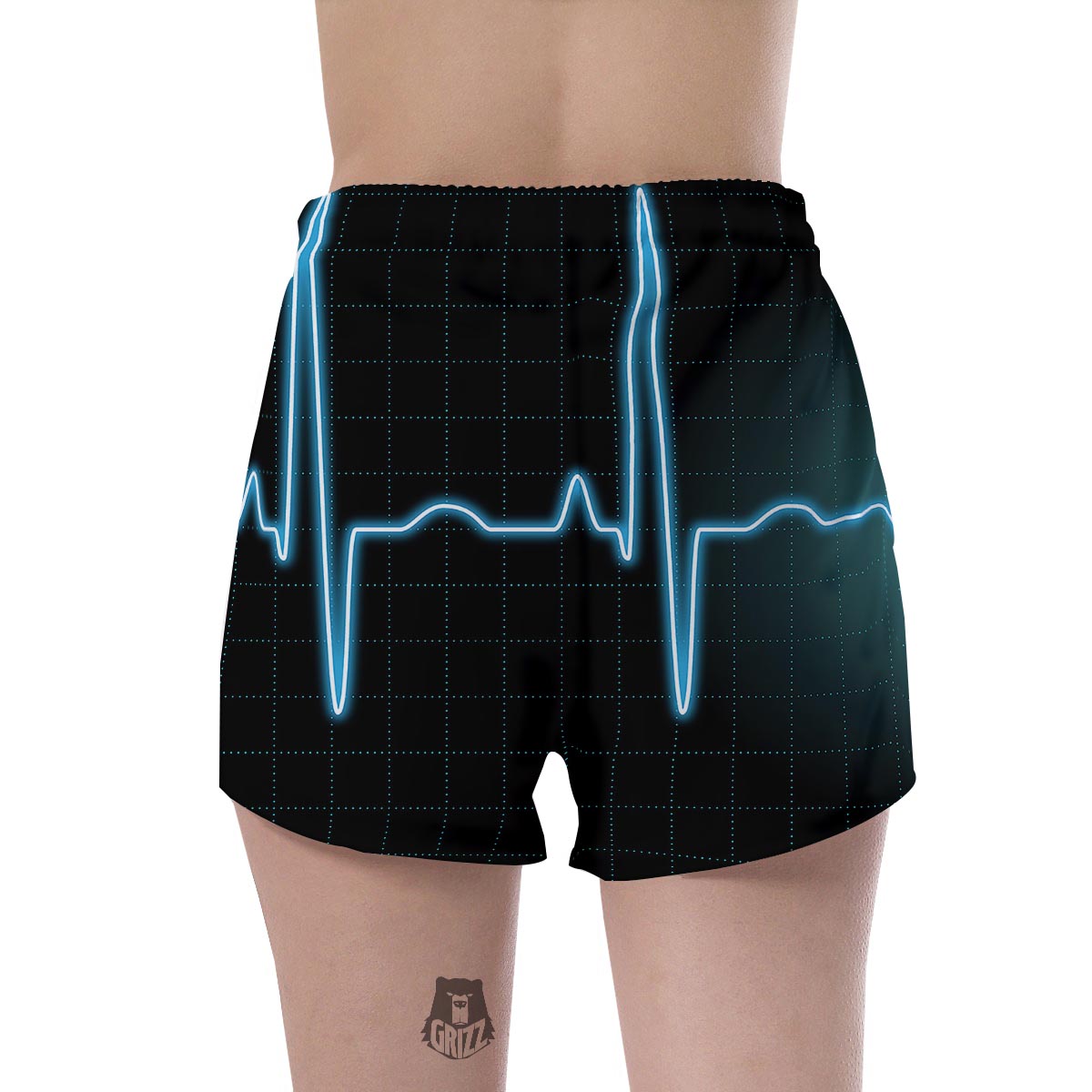 Heartbeat Teal Print Women's Shorts-grizzshop