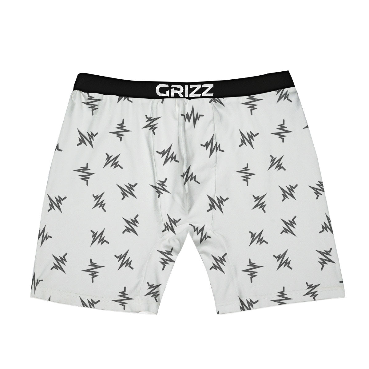 Heartbeat White And Black Print Pattern Boxer Briefs-grizzshop