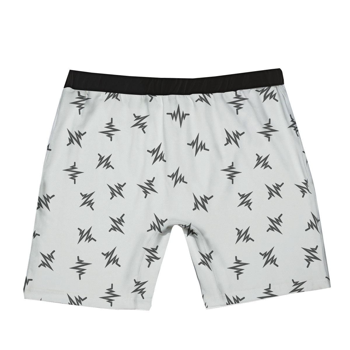 Heartbeat White And Black Print Pattern Boxer Briefs-grizzshop