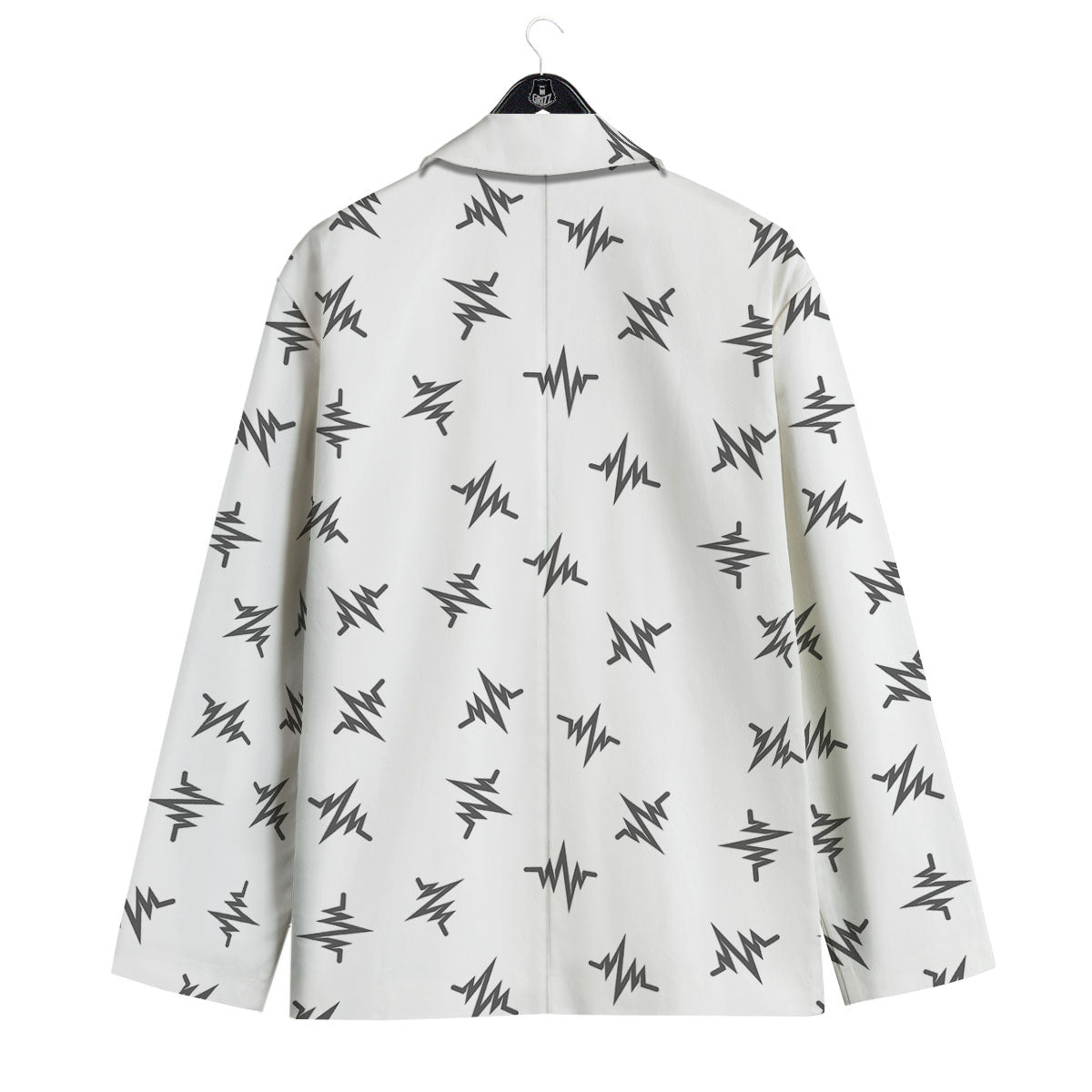Heartbeat White And Black Print Pattern Men's Sport Coat-grizzshop