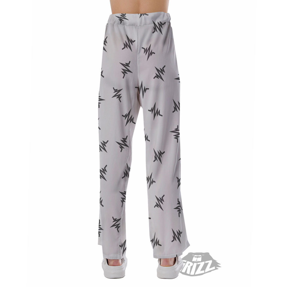 Heartbeat White And Black Print Pattern Pajama Pants-grizzshop