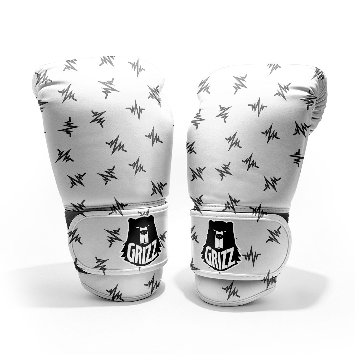 Heartbeat White And Black Print Pattern Pro Boxing Glove