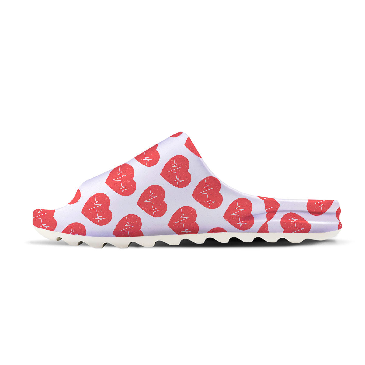 Heartbeat Red Print Pattern Sandals-grizzshop