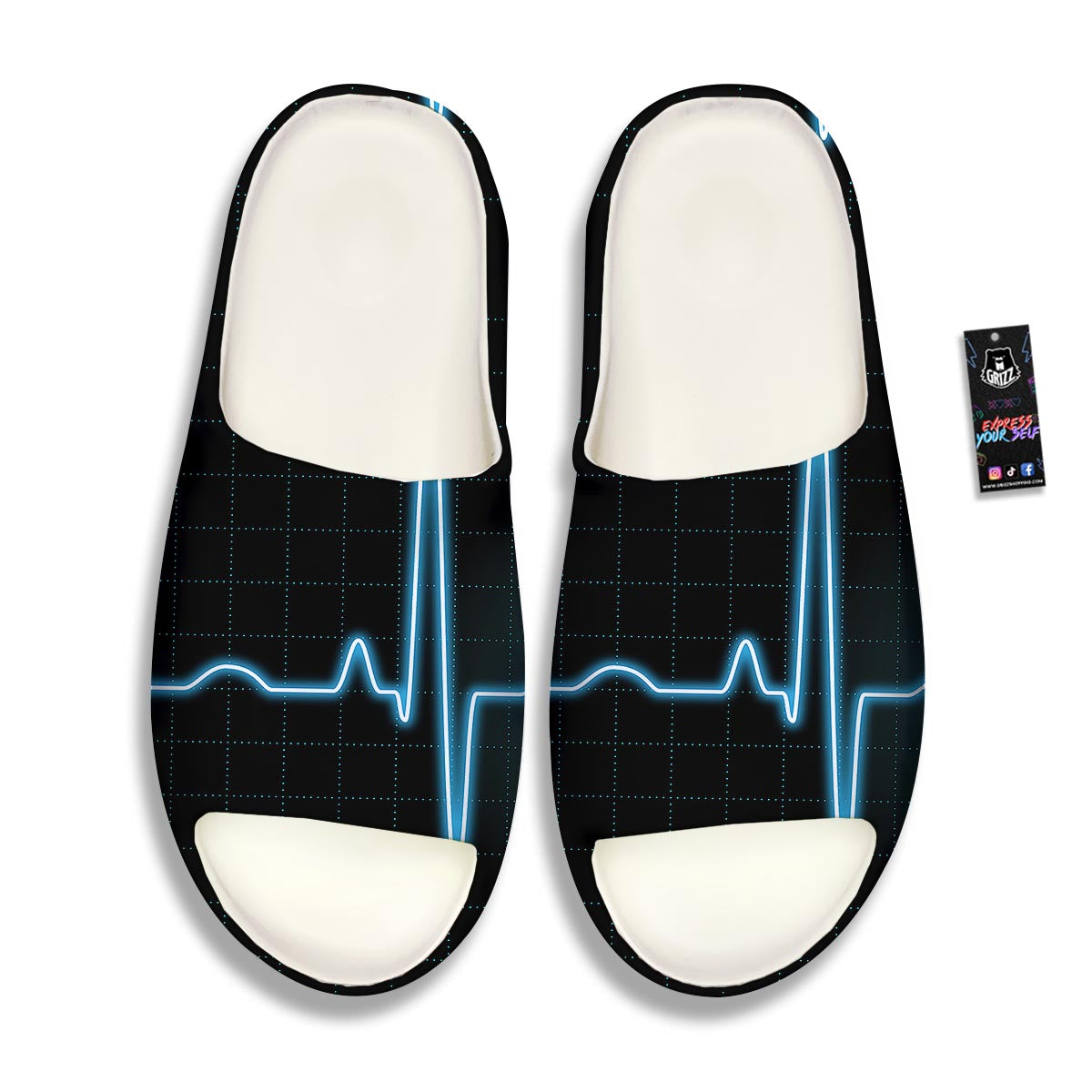 Heartbeat Teal Print Sandals-grizzshop