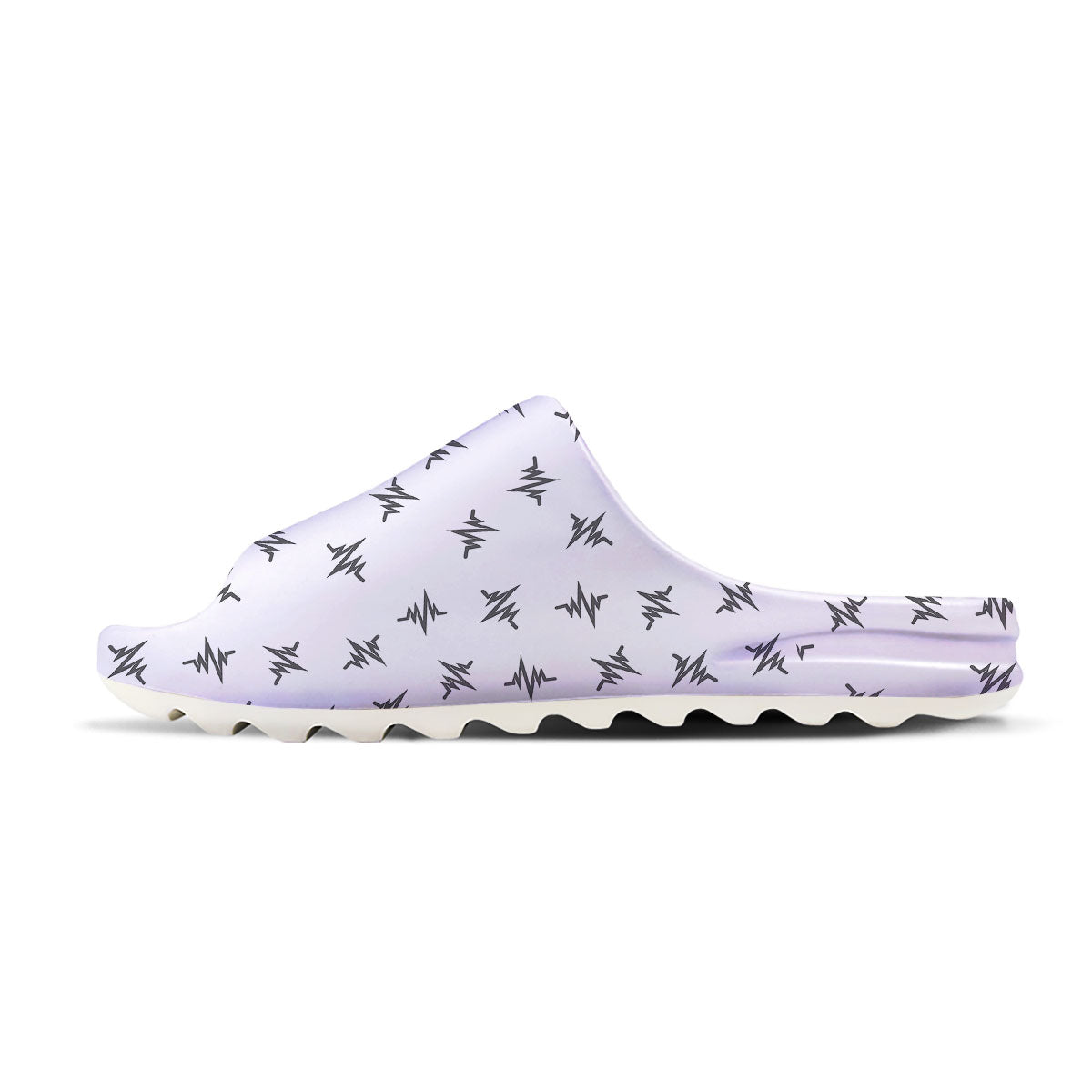 Heartbeat White And Black Print Pattern Sandals-grizzshop