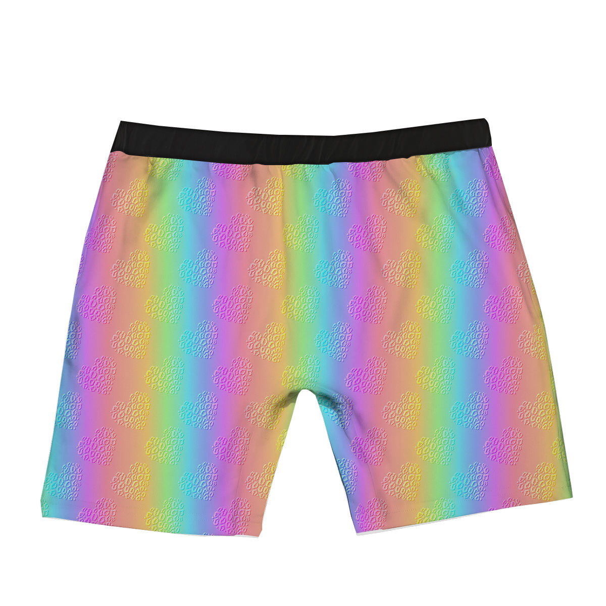 Hearts Rainbow Leopard Print Pattern Boxer Briefs-grizzshop