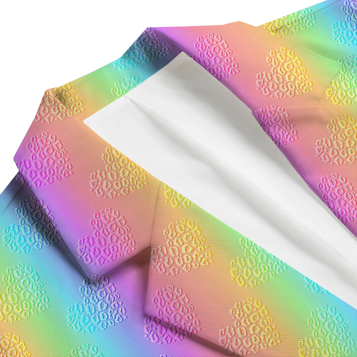 Hearts Rainbow Leopard Print Pattern Men's Blazer-grizzshop