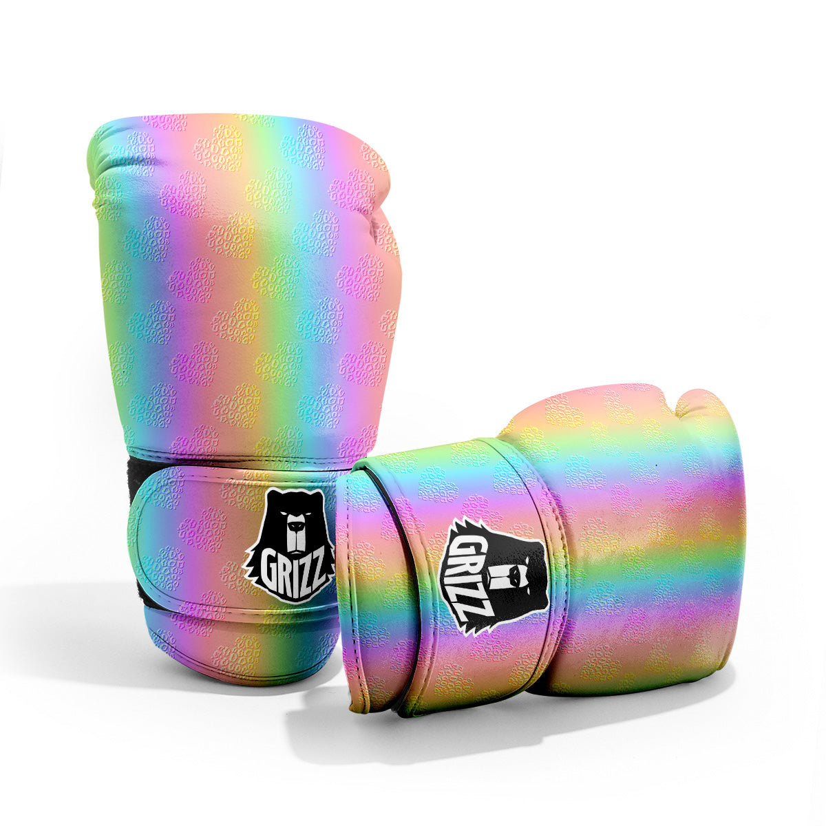 Hearts Rainbow Leopard Print Pattern Pro Boxing Glove