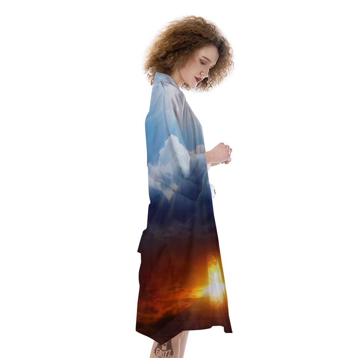 Heaven And Hell Print Kimono-grizzshop