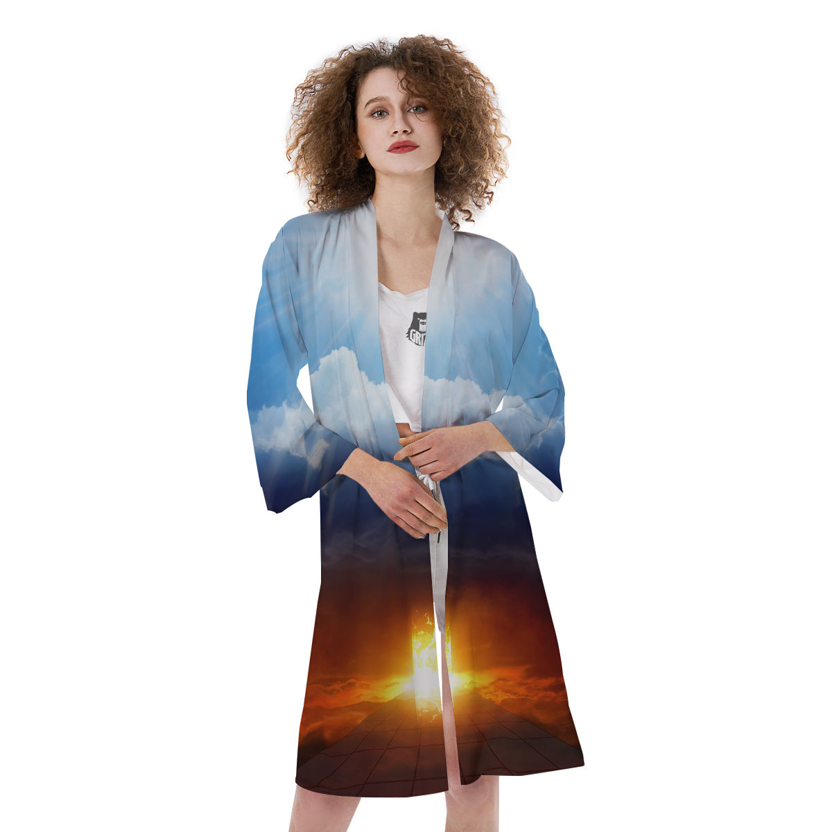 Heaven And Hell Print Kimono-grizzshop