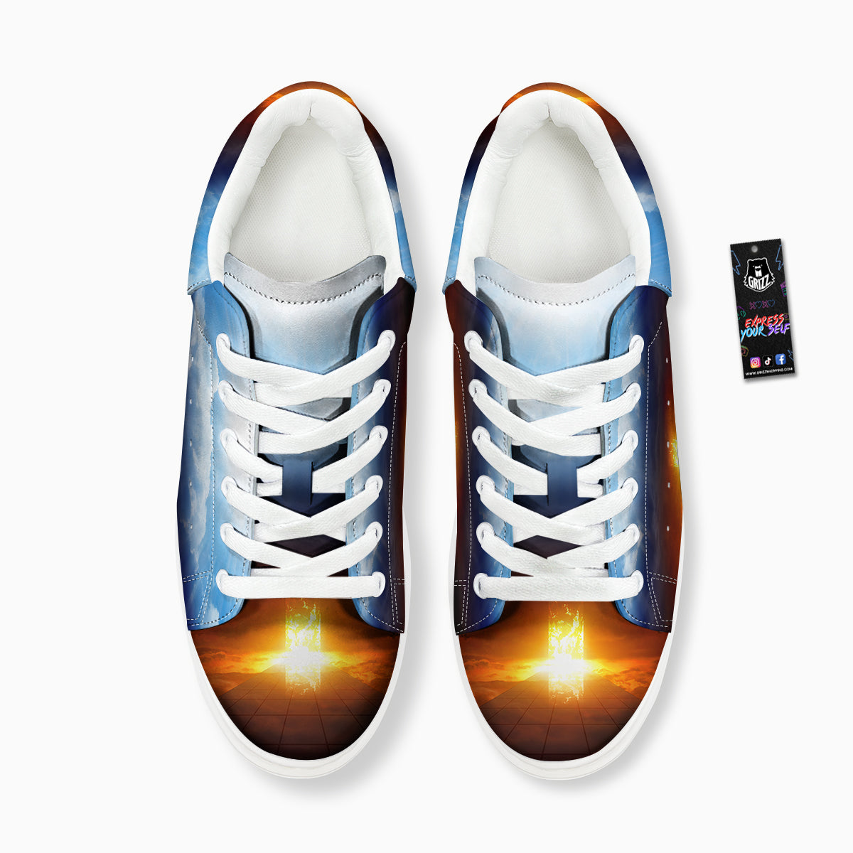 Heaven And Hell Print Platform Shoes-grizzshop