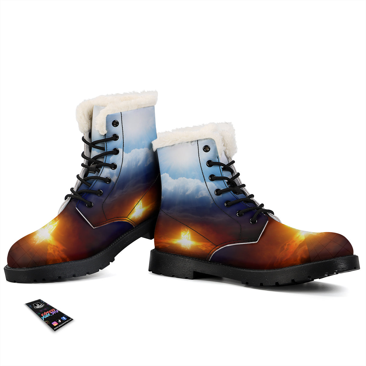 Heaven And Hell Print Winter Boots-grizzshop