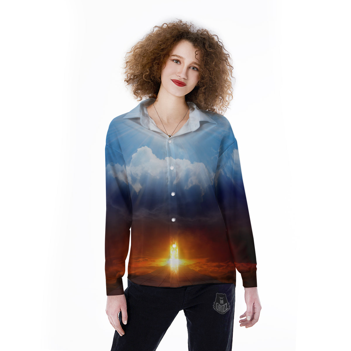 Heaven And Hell Print Women's Long Sleeve Shirts-grizzshop