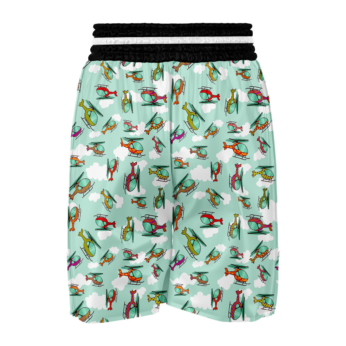 Helicopter On Green Sky Print Pattern Boxing Shorts-grizzshop