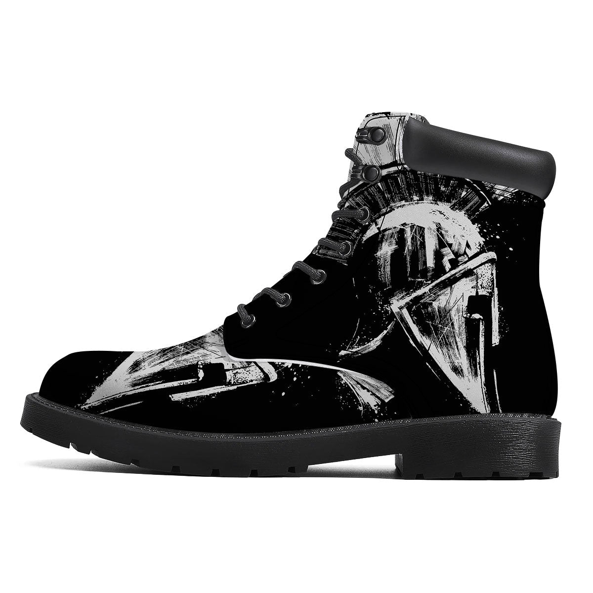 Helmet Ancient Spartan Print Boots-grizzshop