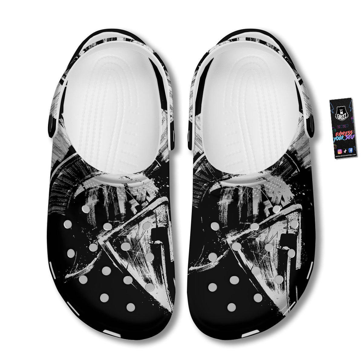 Helmet Ancient Spartan Print Clog-grizzshop