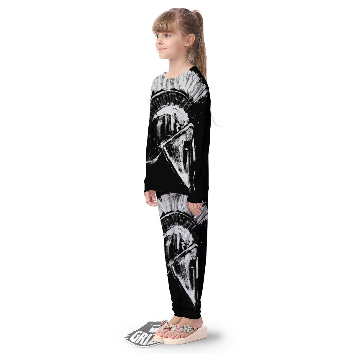 Helmet Ancient Spartan Print Kid's Pajamas-grizzshop