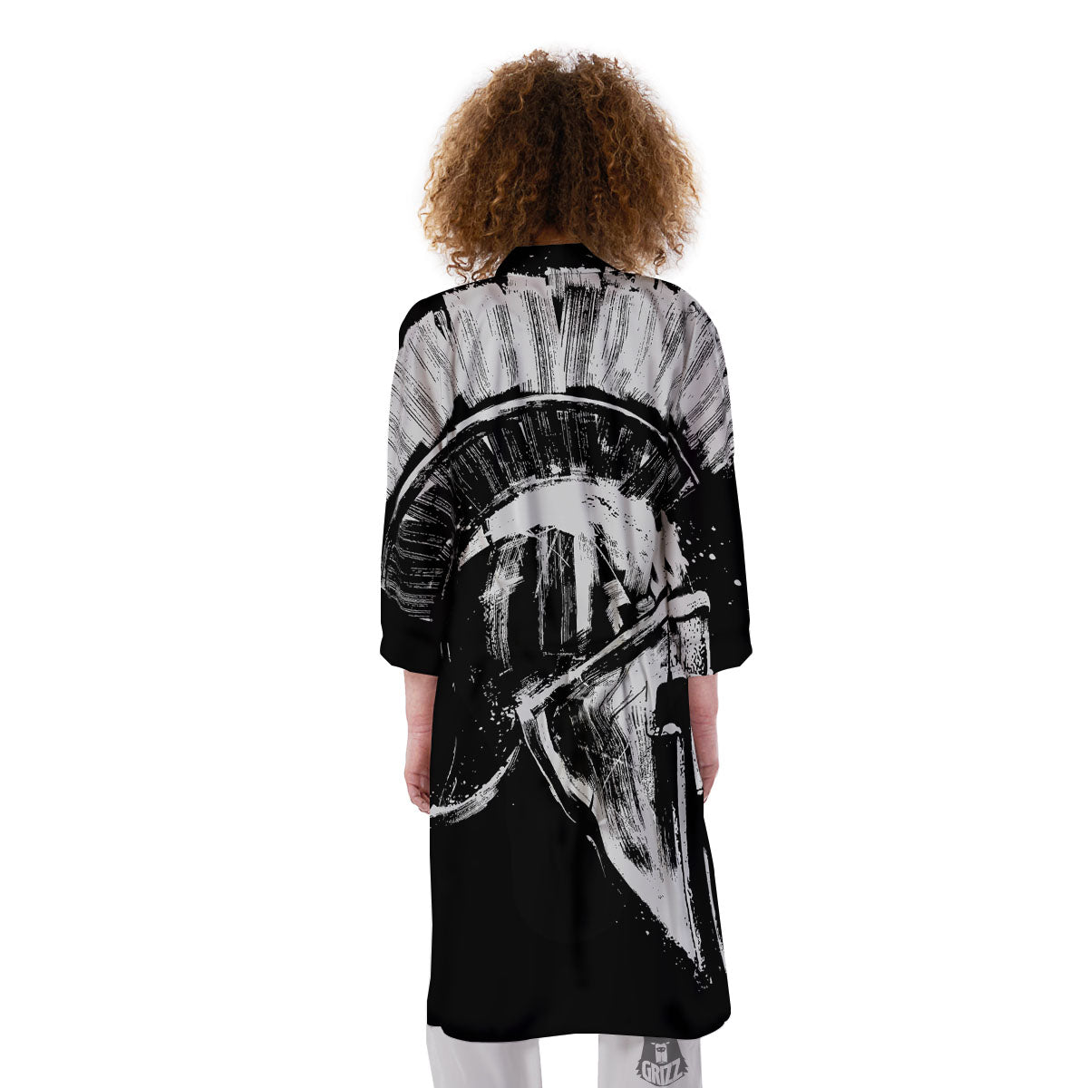 Helmet Ancient Spartan Print Kimono-grizzshop