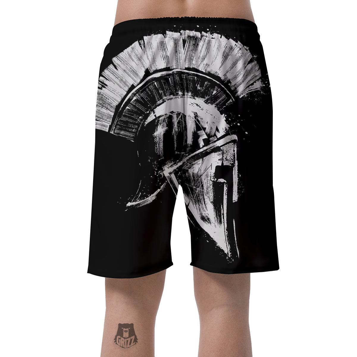 Helmet Ancient Spartan Print Men's Shorts-grizzshop