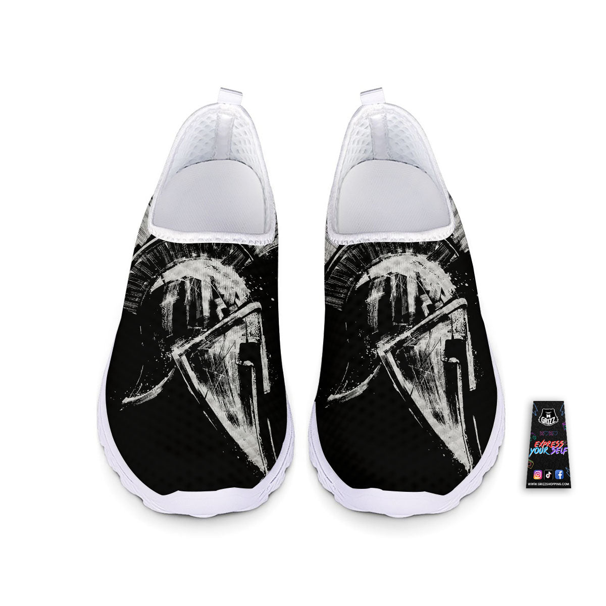 Helmet Ancient Spartan Print Nurse Shoes-grizzshop