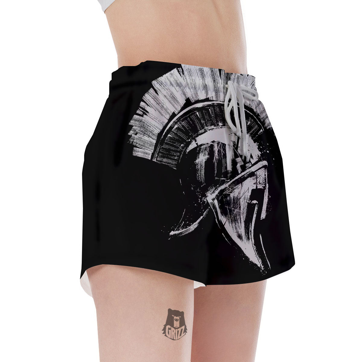 Helmet Ancient Spartan Print Women's Shorts-grizzshop