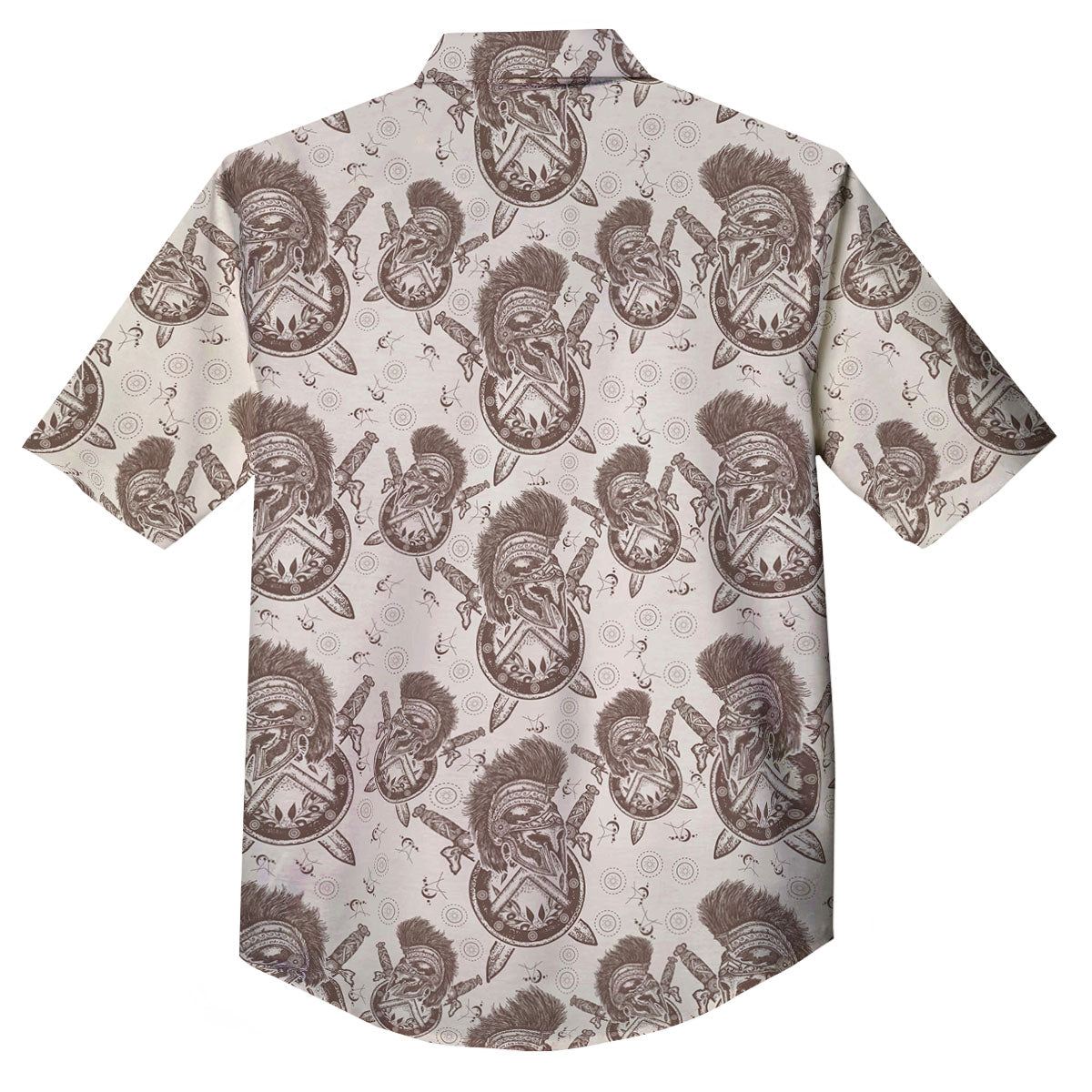 Helmet Spartan Warrior Print Pattern Button Up Shirt-grizzshop