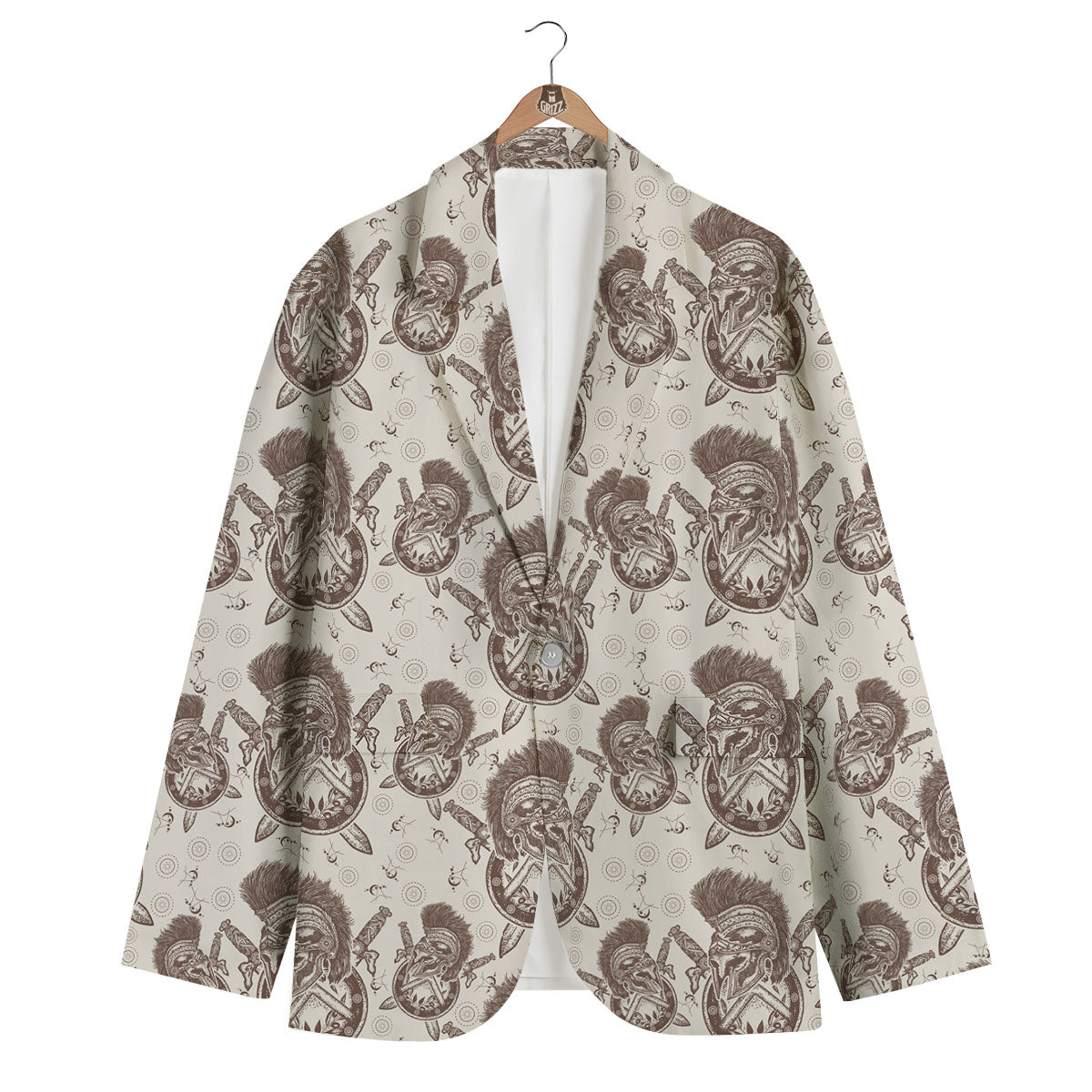 Helmet Spartan Warrior Print Pattern Men's Blazer-grizzshop