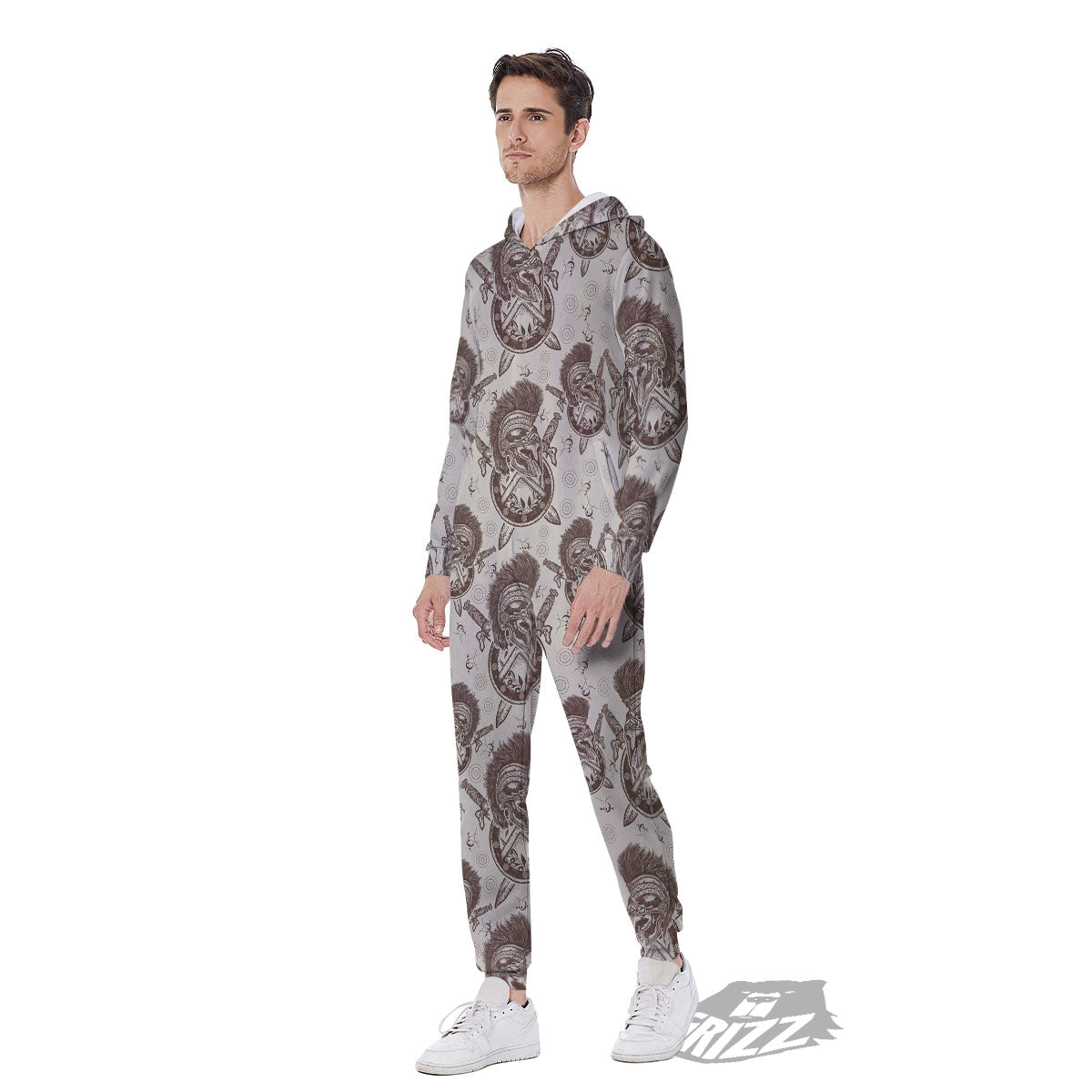 Helmet Spartan Warrior Print Pattern Men's Jumpsuit-grizzshop