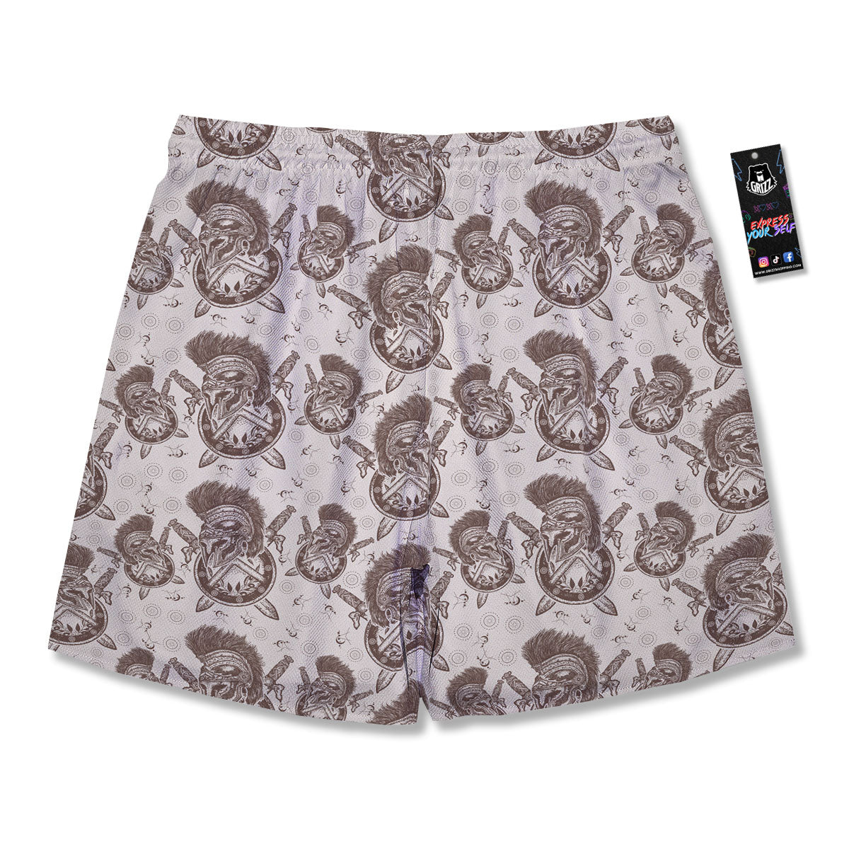 Helmet Spartan Warrior Print Pattern Men's Running Shorts-grizzshop