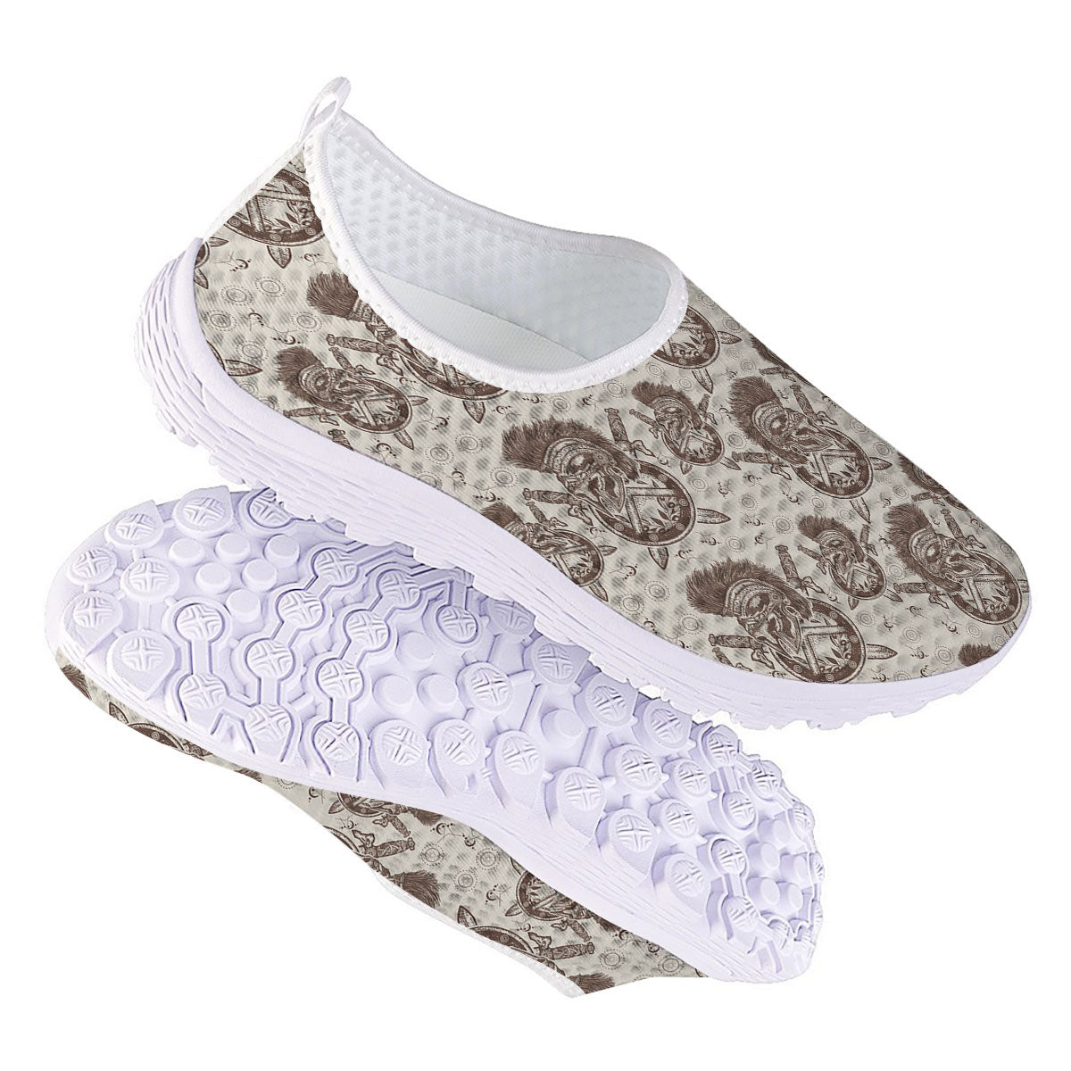 Helmet Spartan Warrior Print Pattern Nurse Shoes-grizzshop