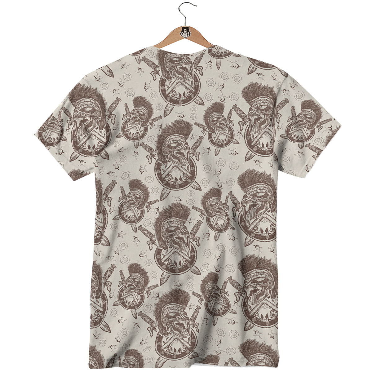 Helmet Spartan Warrior Print Pattern T-Shirt-grizzshop