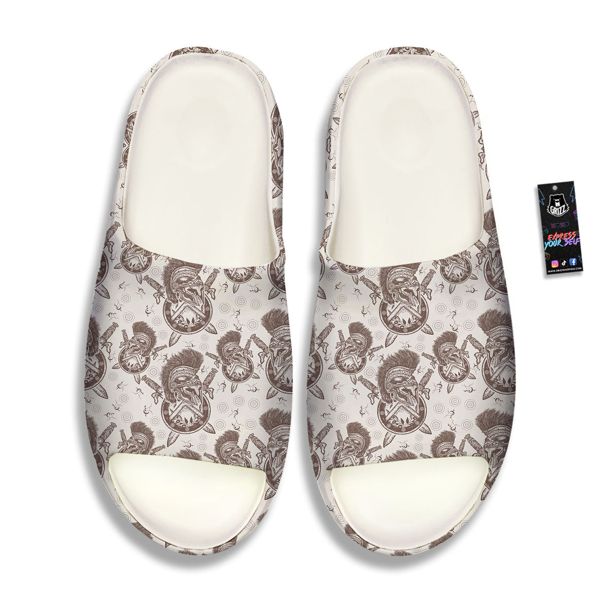 Helmet Spartan Warrior Print Pattern Sandals-grizzshop