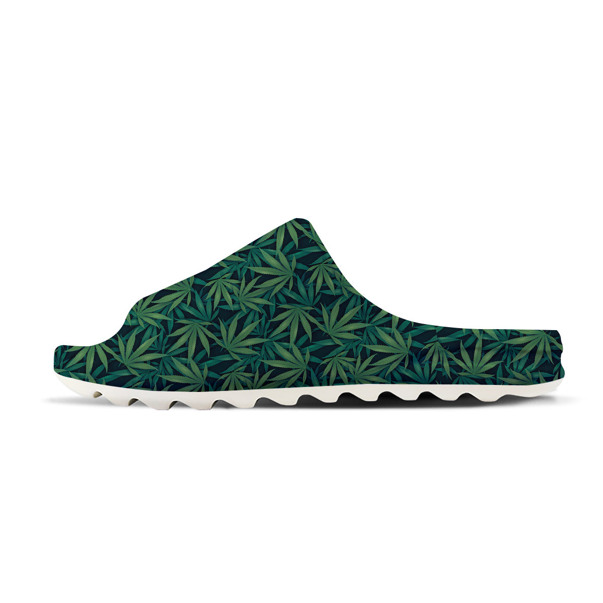 Hemp Dark Green Print Pattern Sandals-grizzshop