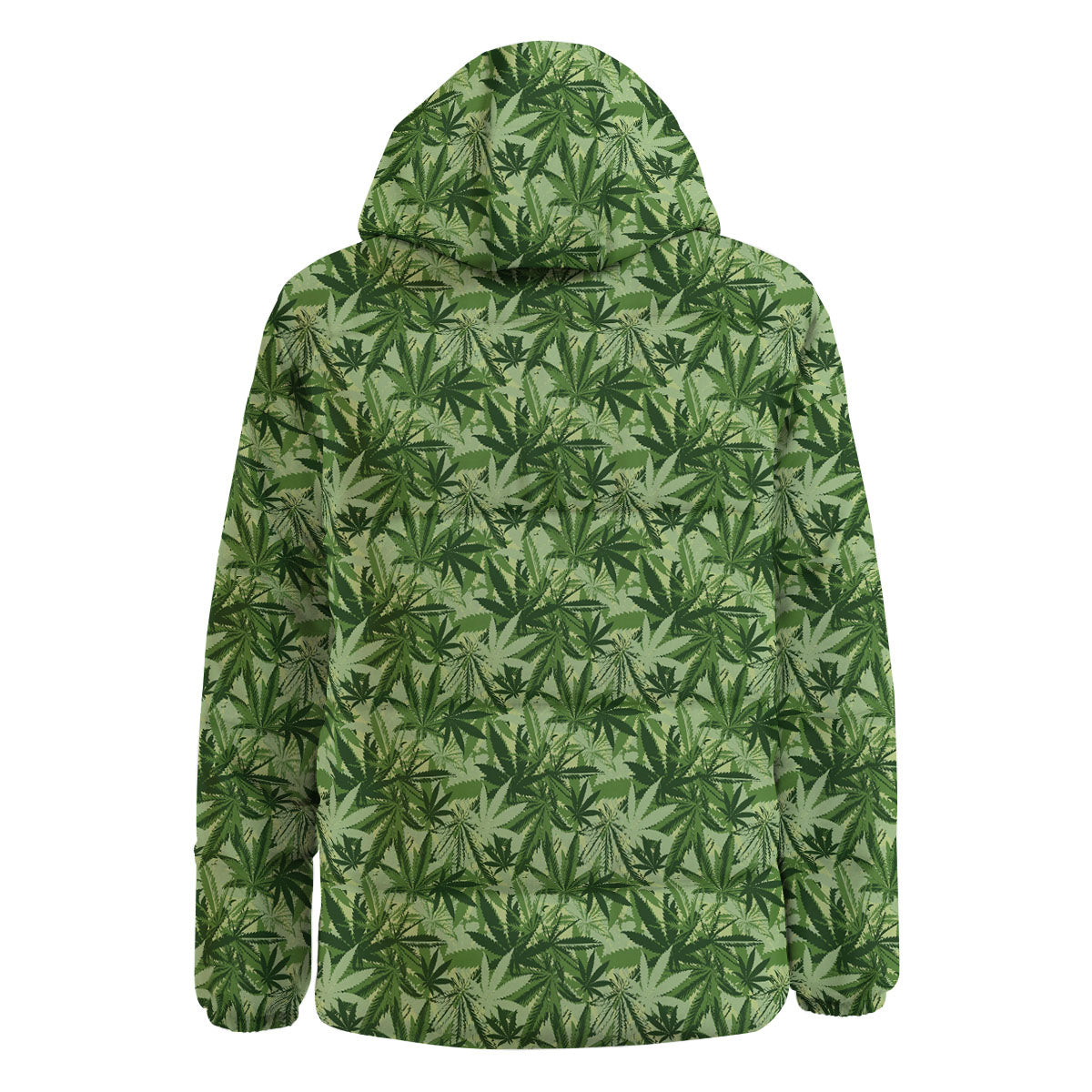 Hemp Leaf Print Pattern Down Jacket-grizzshop