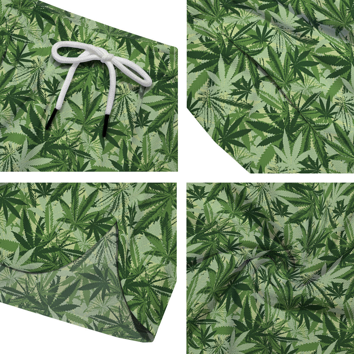 Hemp Leaf Print Pattern Men's Running Shorts-grizzshop