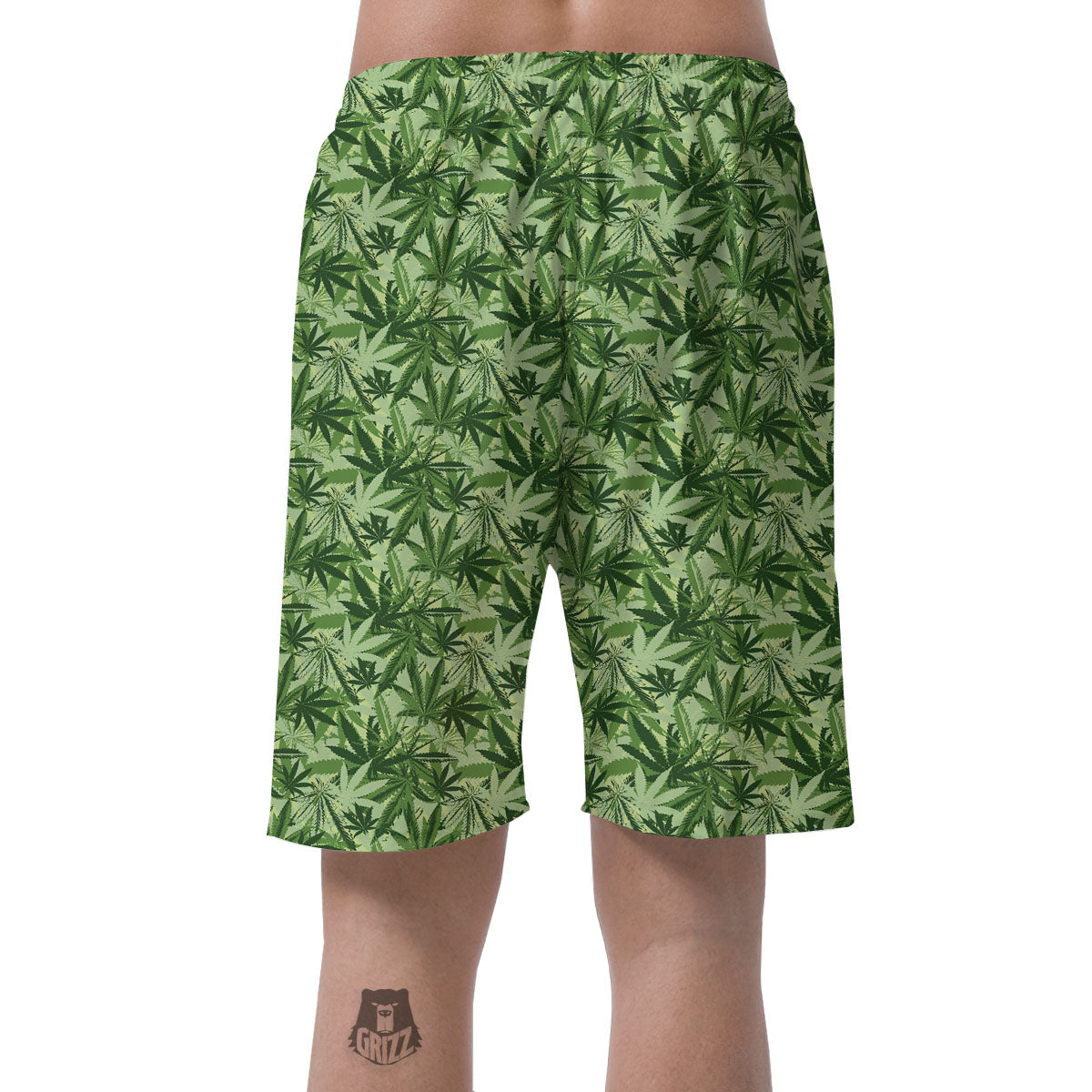 Hemp Leaf Print Pattern Men's Shorts-grizzshop