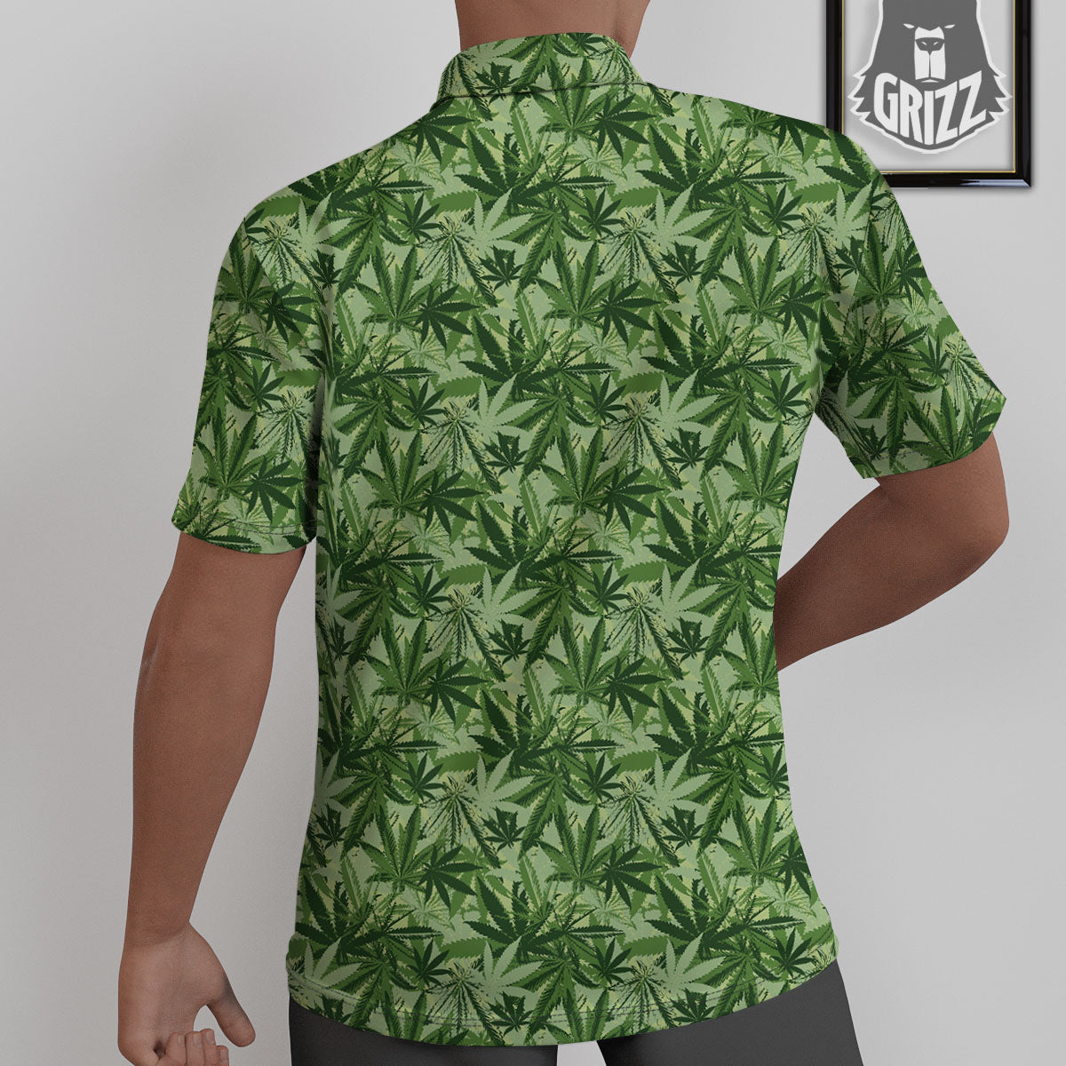 Hemp Leaf Print Pattern Untucked Shirts-grizzshop