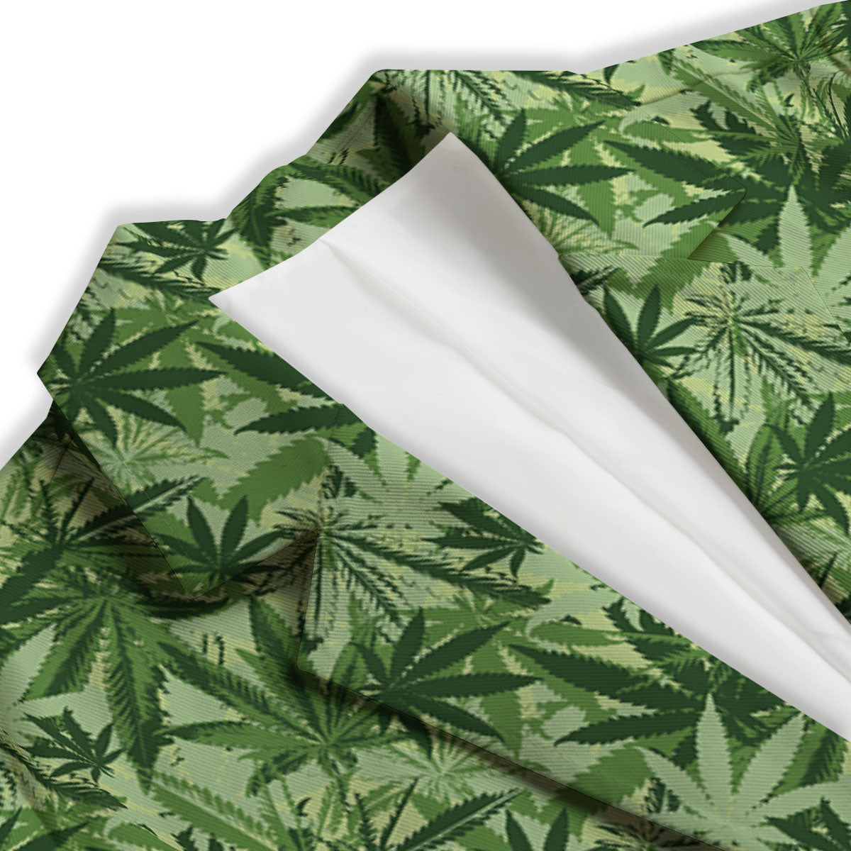 Hemp Leaf Print Pattern Women's Blazer-grizzshop