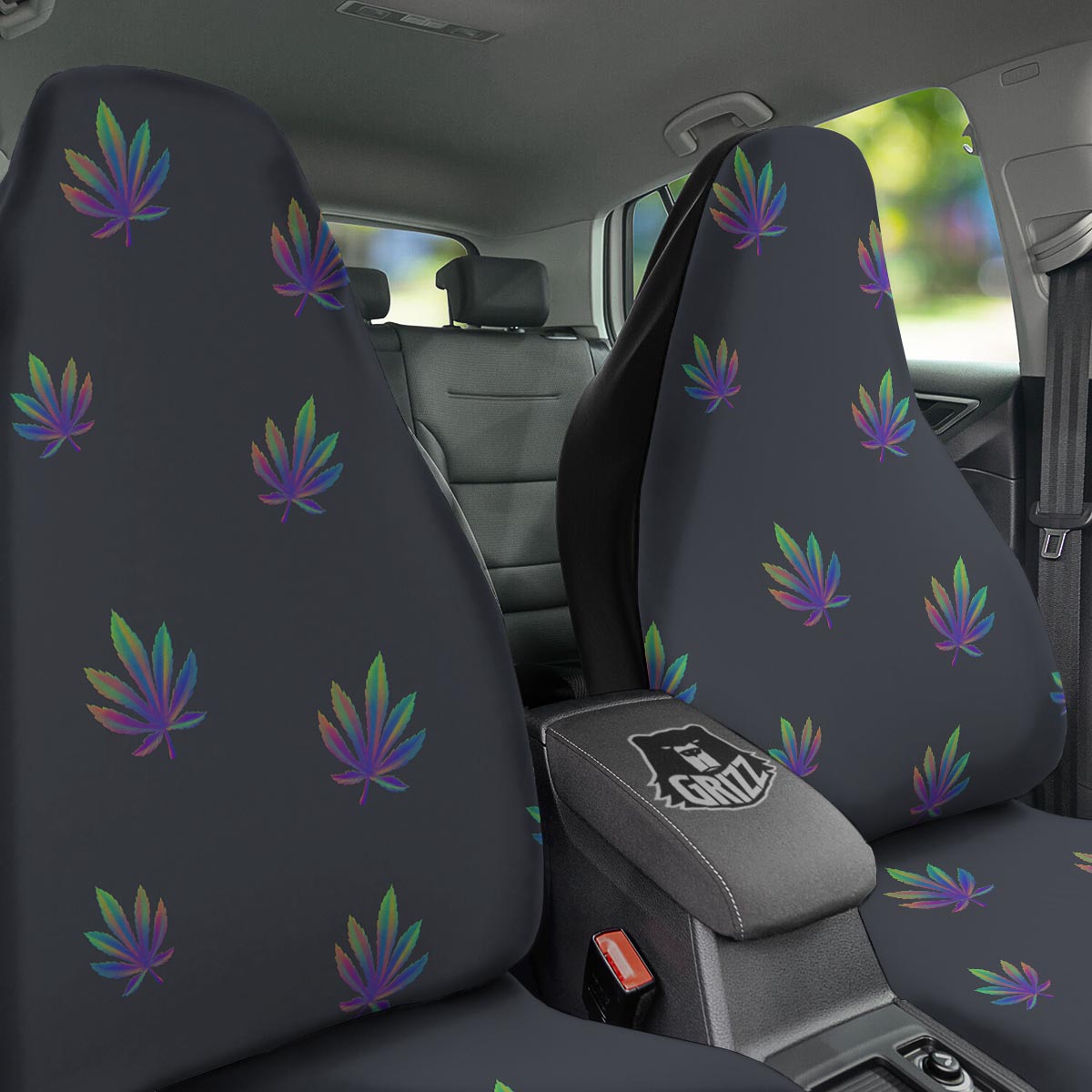 Hemp Leaves Reggae Trippy Print Pattern Car Seat Covers-grizzshop