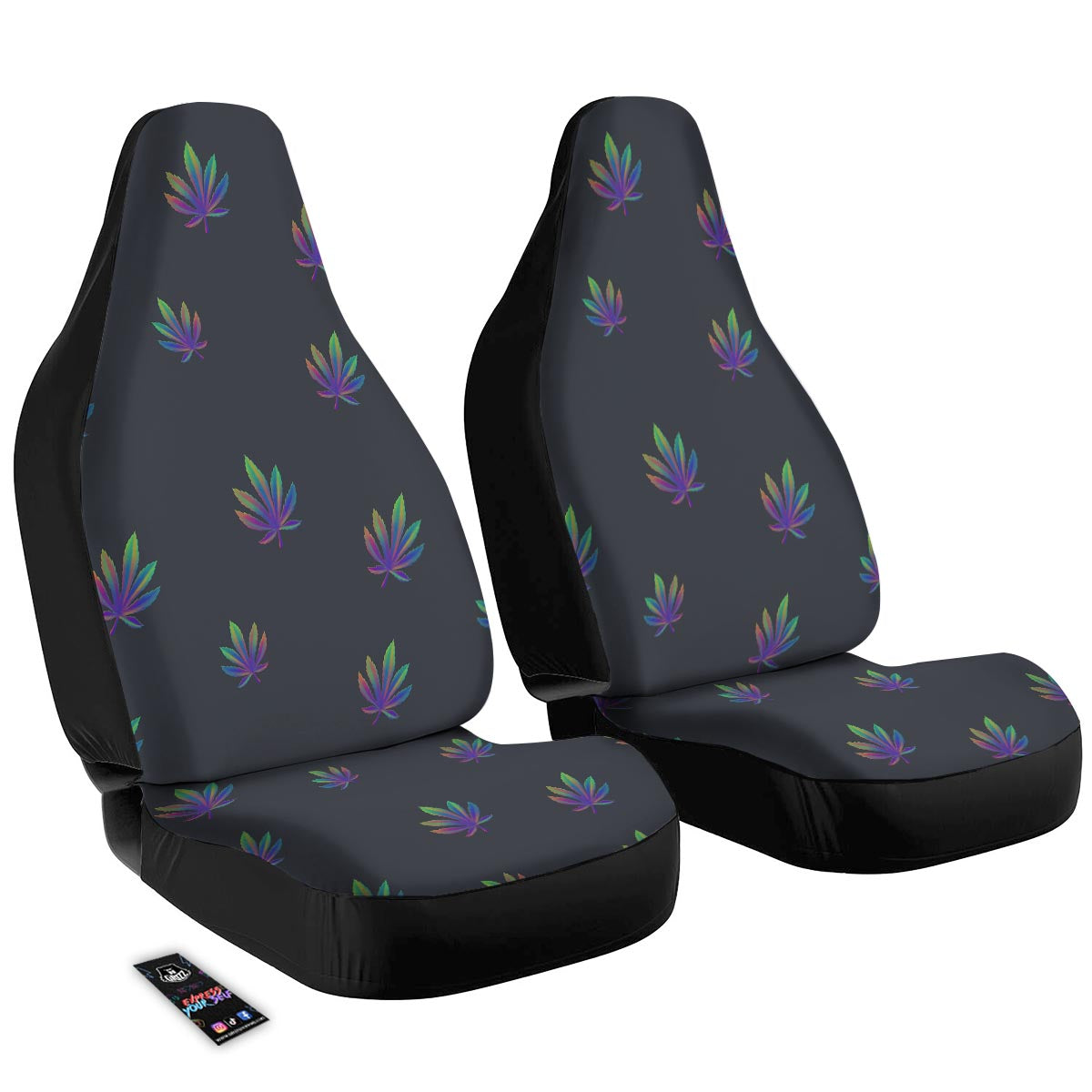 Hemp Leaves Reggae Trippy Print Pattern Car Seat Covers-grizzshop