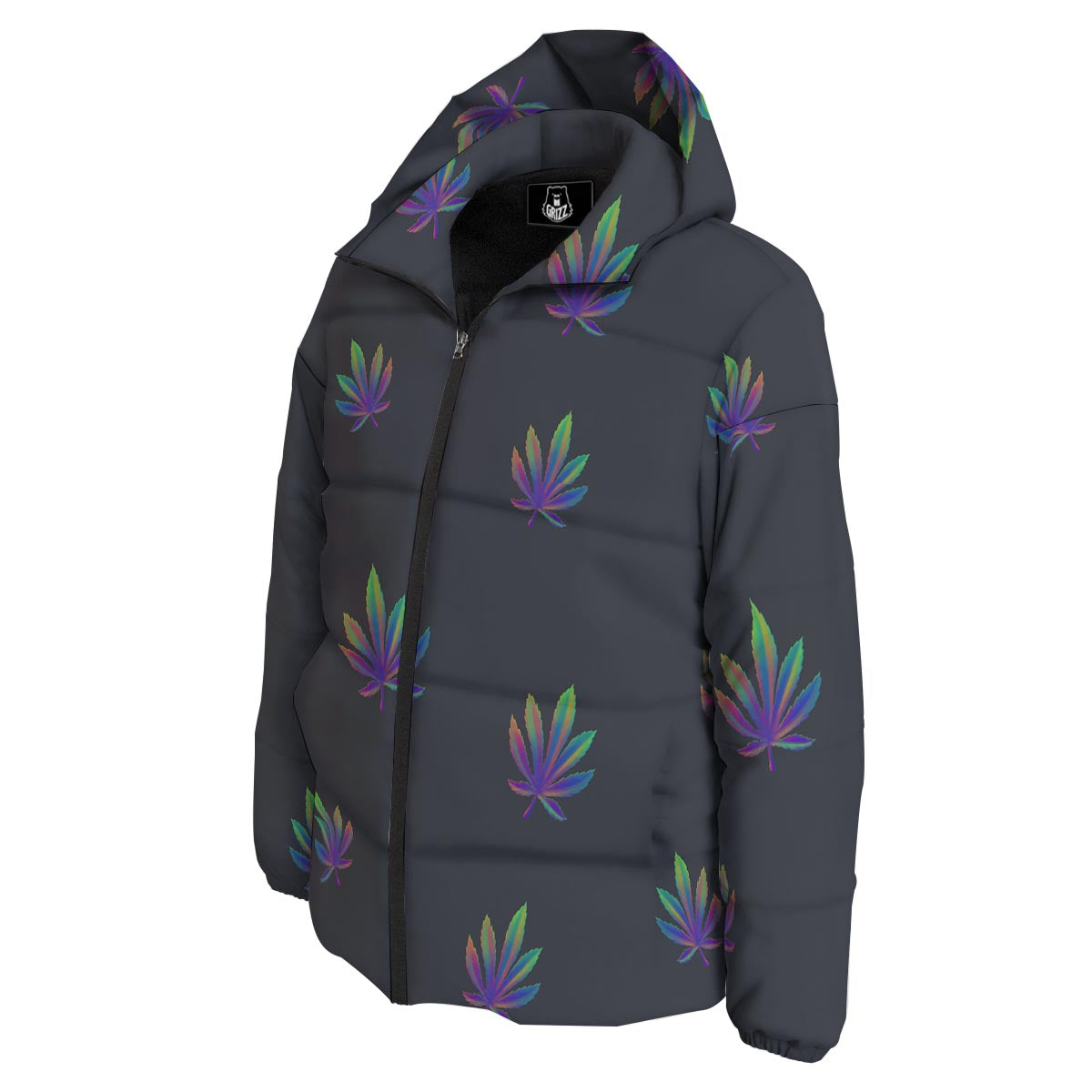 Hemp Leaves Reggae Trippy Print Pattern Down Jacket-grizzshop