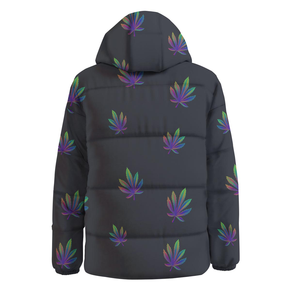 Hemp Leaves Reggae Trippy Print Pattern Down Jacket-grizzshop